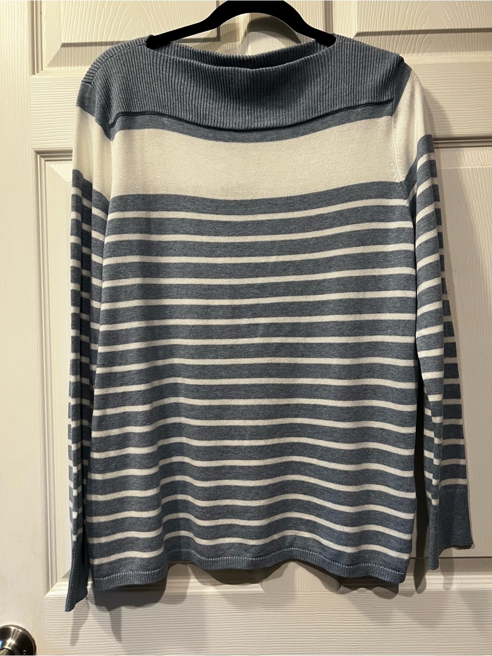 Chaps NWT Striped Blue and White Women's Knit Sweater